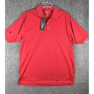 Adidas Climalite Golf Polo Shirt Men's Size Large Red Performance NWT